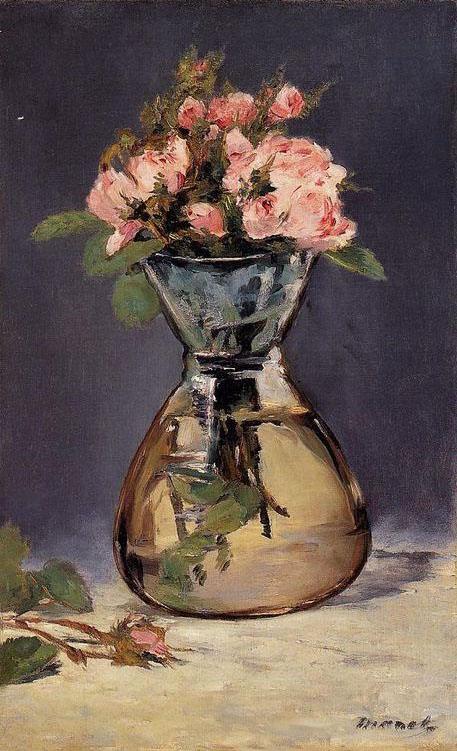 Edouard Manet Moss Roses In A Vase